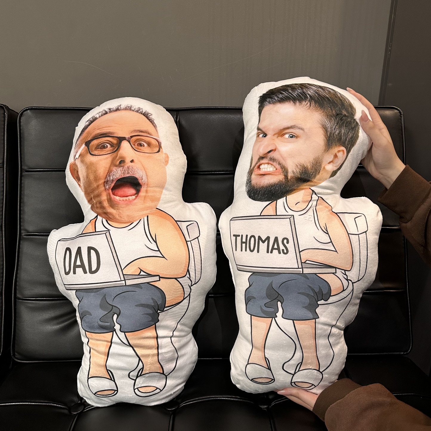 Funny Dad Doing Dad Sh*t Custom Face - Personalized Photo Custom Shaped Pillow