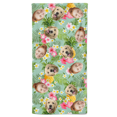 Funny Faces - Personalized Photo Beach Towel
