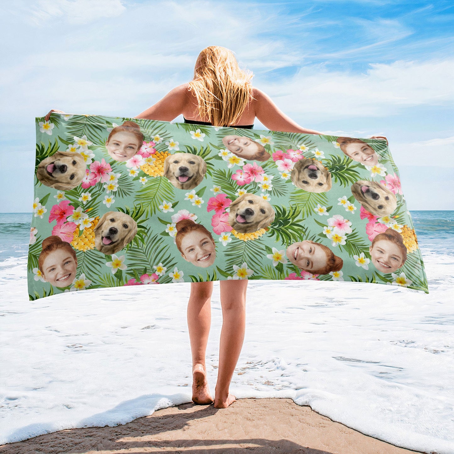 Funny Faces - Personalized Beach Towel