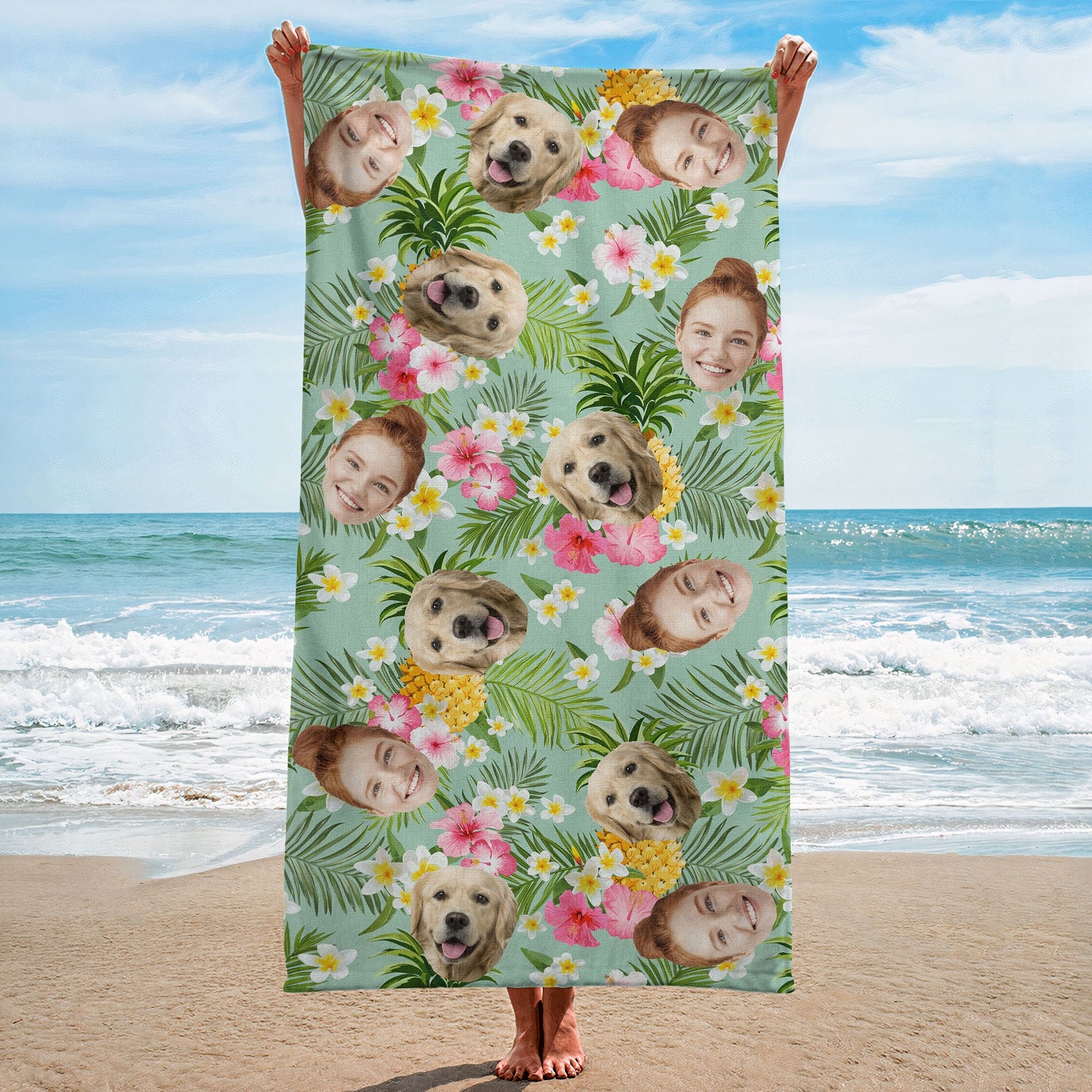 Funny Faces - Personalized Beach Towel