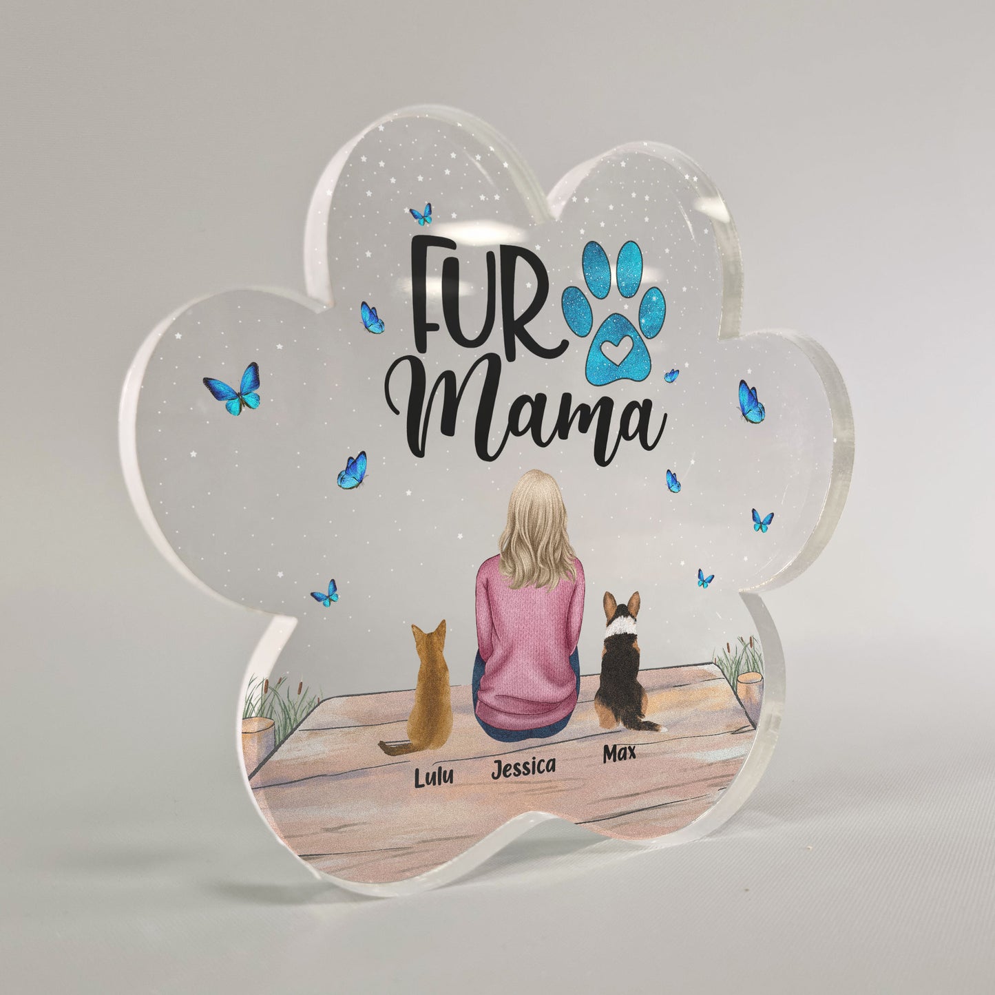 Fur Mama & Papa - Personalized Custom Shaped Acrylic Plaque
