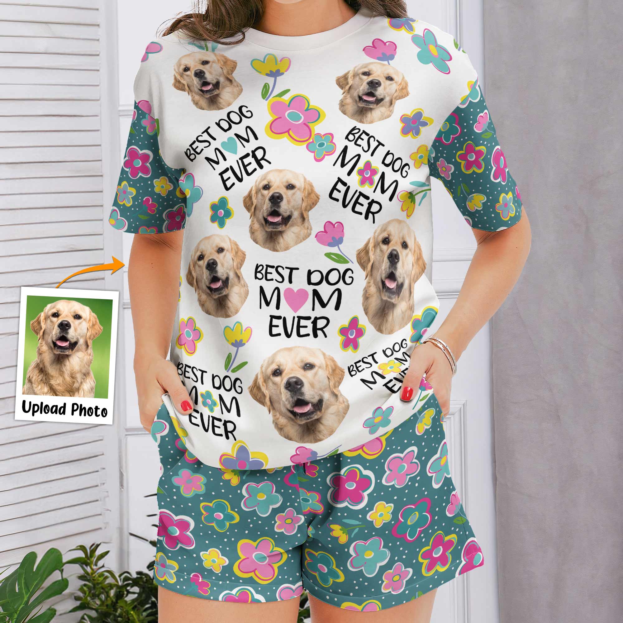 Fur Mom - Personalized Photo Pajama Shorts Set