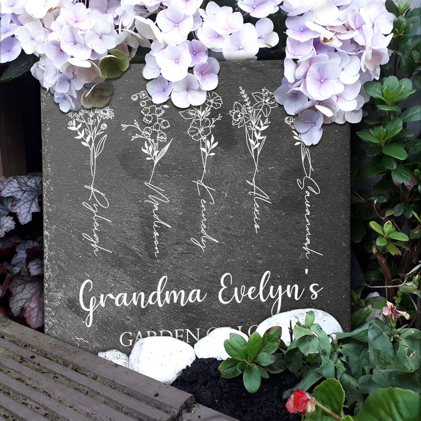 Garden Of Love - Personalized Garden Stone - Outdoor Home Decor, Garden Accent Gift For Grandparents, Family, Sisters, Brothers, Siblings