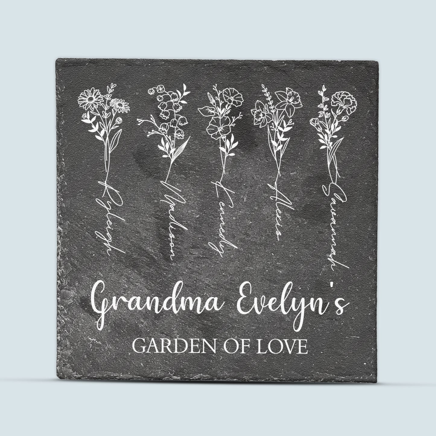 Garden Of Love - Personalized Garden Stone - Outdoor Home Decor, Garden Accent Gift For Grandparents, Family, Sisters, Brothers, Siblings