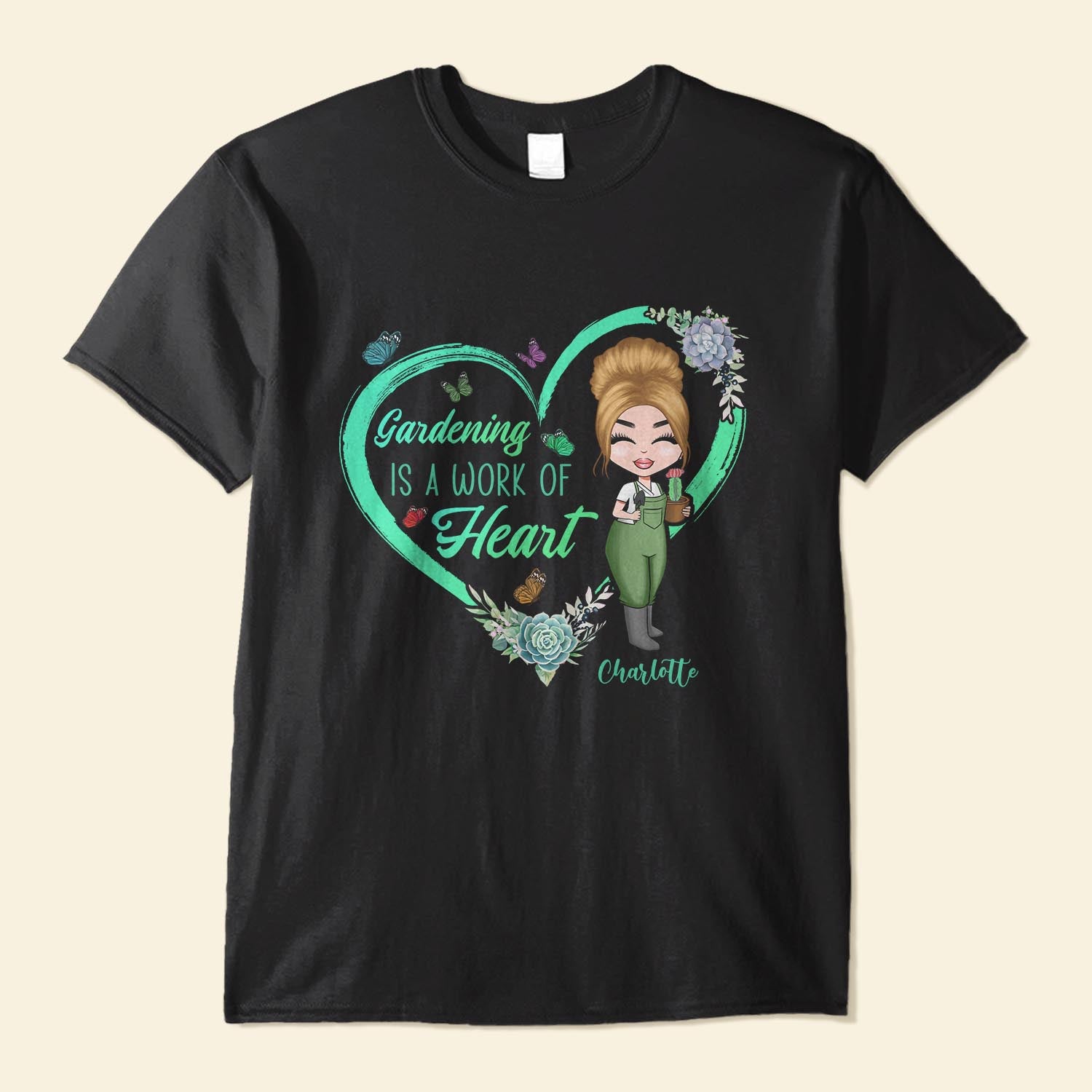 Gardening Is A Work Of Heart - Personalized Shirt - Gift For Gardener