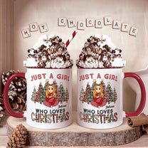 Gift For Her Just A Girl Who Loves Christmas - Personalized Accent Mug