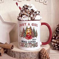 Gift For Her Just A Girl Who Loves Christmas - Personalized Accent Mug