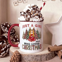 Gift For Her Just A Girl Who Loves Christmas - Personalized Accent Mug