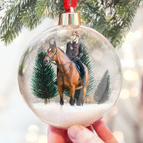 Gift For Horse Lovers - Personalized Christmas Ball Photo Ornament