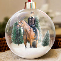 Gift For Horse Lovers - Personalized Christmas Ball Photo Ornament