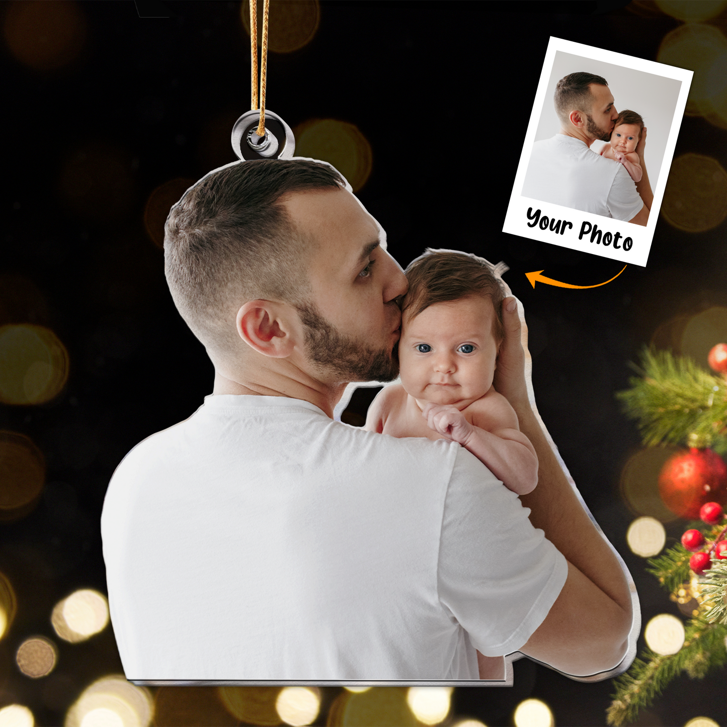 Gift For New Dad - Personalized Acrylic Photo Ornament