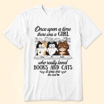 Girl Who Really Loved Books And Cats - Personalized Shirt