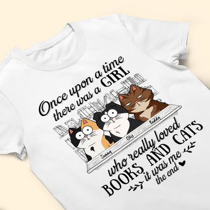 Girl Who Really Loved Books And Cats - Personalized Shirt