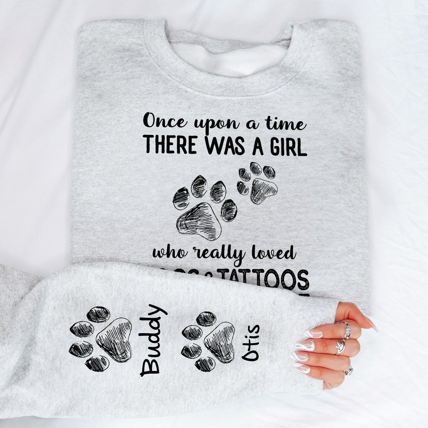 Girl Who Really Loved Dogs And Tattoos - Personalized Sweatshirt