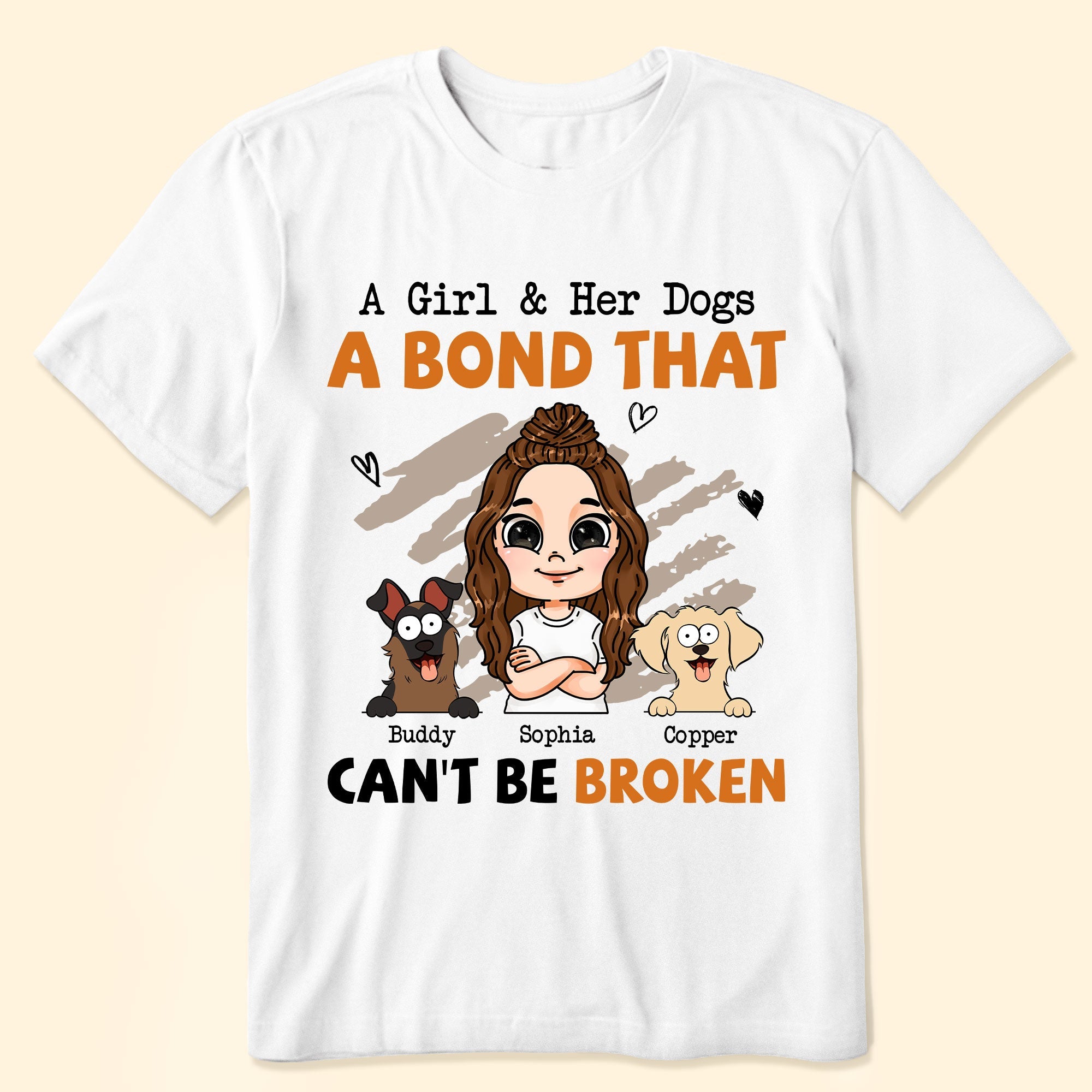 Girl & Her Dog - A Bond That Can't Be Broken - Personalized Shirt