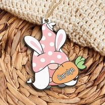 Gnome Bunny Rabbit Custom Name Easter Gift For Kid - Personalized Easter Basket Tags