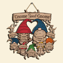 Gnome Sweet Gnome - Personalized Wood Sign