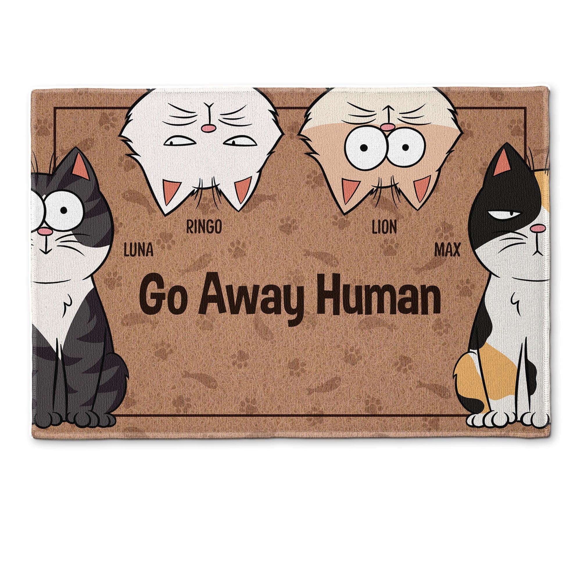 Go Away Human Cat - Personalized Doormat