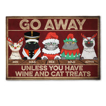 Go Away - Personalized Doormat - Christmas Gift For Cat Lovers