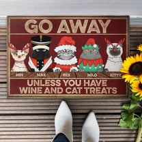 Go Away - Personalized Doormat - Christmas Gift For Cat Lovers