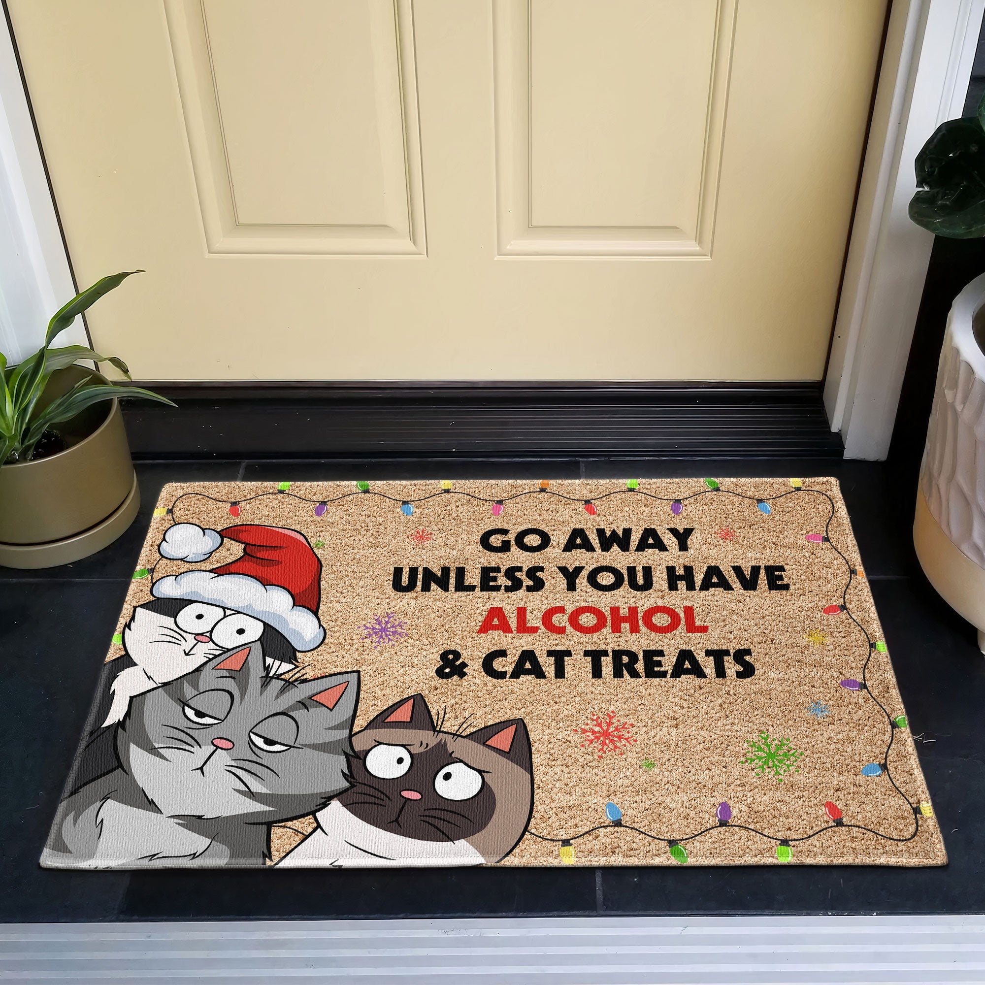 Go Away Unless You Have Alcohol & Cat Treats - Personalized Doormat