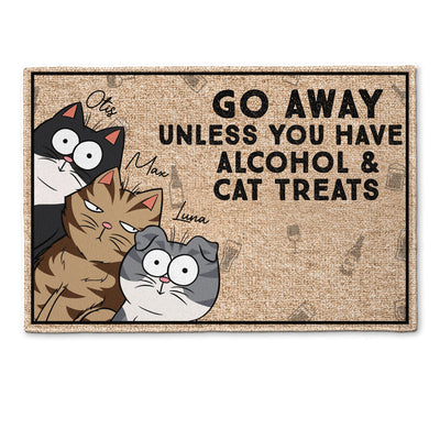 Go Away Unless You Have Alcohol & Cat Treats - Personalized Doormat