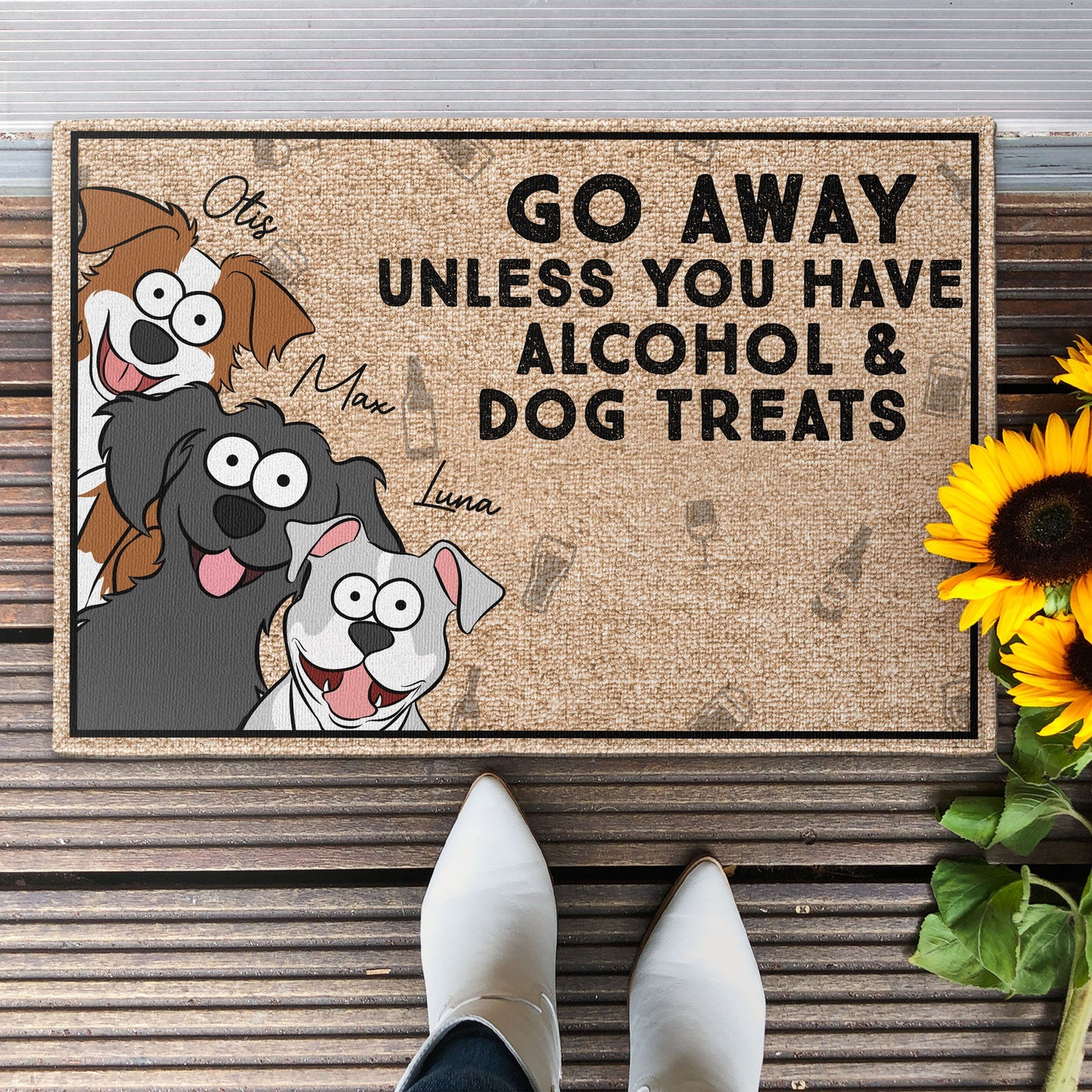 Go Away Unless You Have Alcohol & Dog Treats - Personalized Doormat