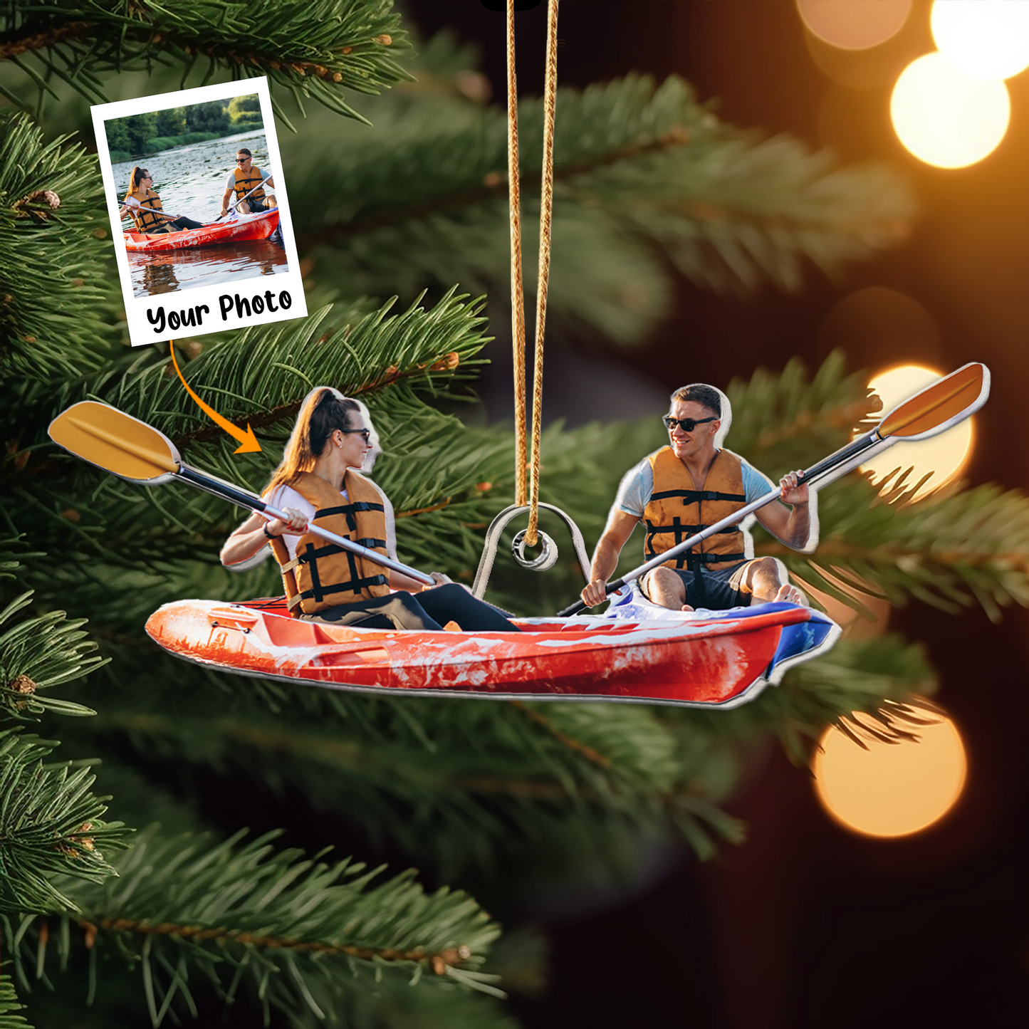 Go Kayak Go - Personalized Acrylic Photo Ornament