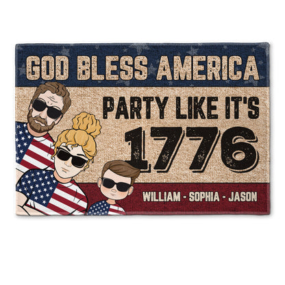 God Bless America - Personalized Doormat