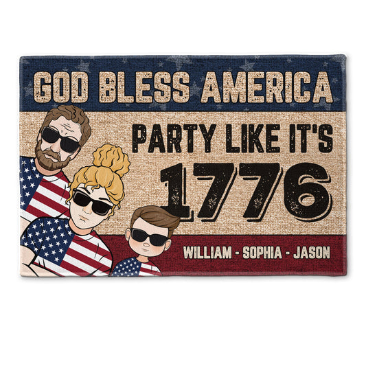 God Bless America - Personalized Doormat