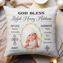 God Bless - Personalized Photo Pillow (Insert Included)