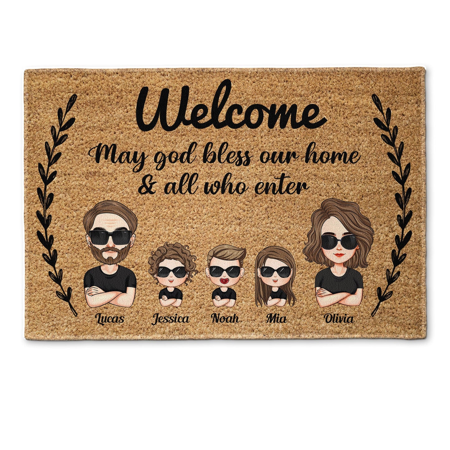 God Bless This Home And All Who Enter - Personalized Doormat