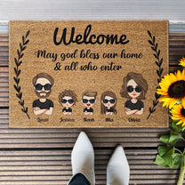 God Bless This Home And All Who Enter - Personalized Doormat