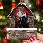 God Blessed The Broken Road Red Barn - Personalized Wooden Photo Ornament - Vintage Ornament