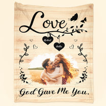 God Gave Me You Couples Anniversary - Personalized Photo Blanket