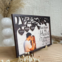 God Gave Me You Couples - Personalized Wooden Photo Plaque - Birthday Gifts For Her, Him