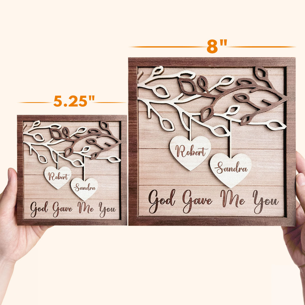 God Gave Me You - Personalized 2 Layers Wooden Plaque