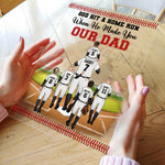 God Hit A Home Run When He Made You - Our Dad  - Personalized Acrylic Plaque - Father's Day, Birthday, Baseball Gift For Dad, Father, Daughter, Son