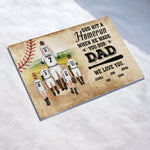 God Hit A Homerun When He Made You Our Dad - Personalized Acrylic Plaque - Birthday Father's Day Gift For Dad, Step Dad, Baseball Dad - Gift From Sons, Daughters, Wife