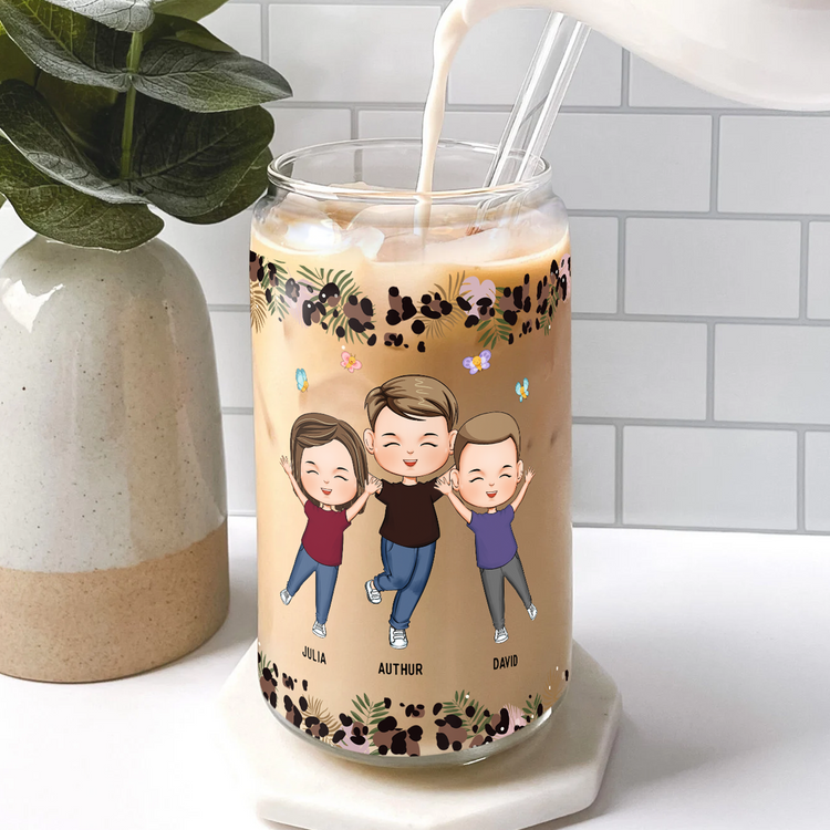 God Knew My Heart Needed Love He Sent Me My Grandkids - Personalized Clear Glass Cup