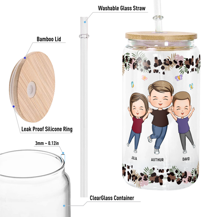 God Knew My Heart Needed Love He Sent Me My Grandkids - Personalized Clear Glass Cup
