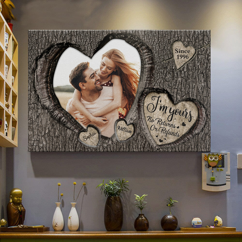 God Knew My Heart Needed You Couples - Personalized Photo Wrapped Canvas