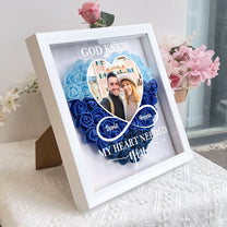 God Knew My Heart Needed You - Personalized Photo Flower Shadow Box