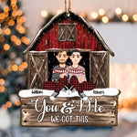 God Knew My Heart Needed You Red Barn - Personalized Wooden Ornament - Vintage Ornament