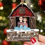 God Knew My Heart Needed You Red Barn - Personalized Wooden Ornament - Vintage Ornament