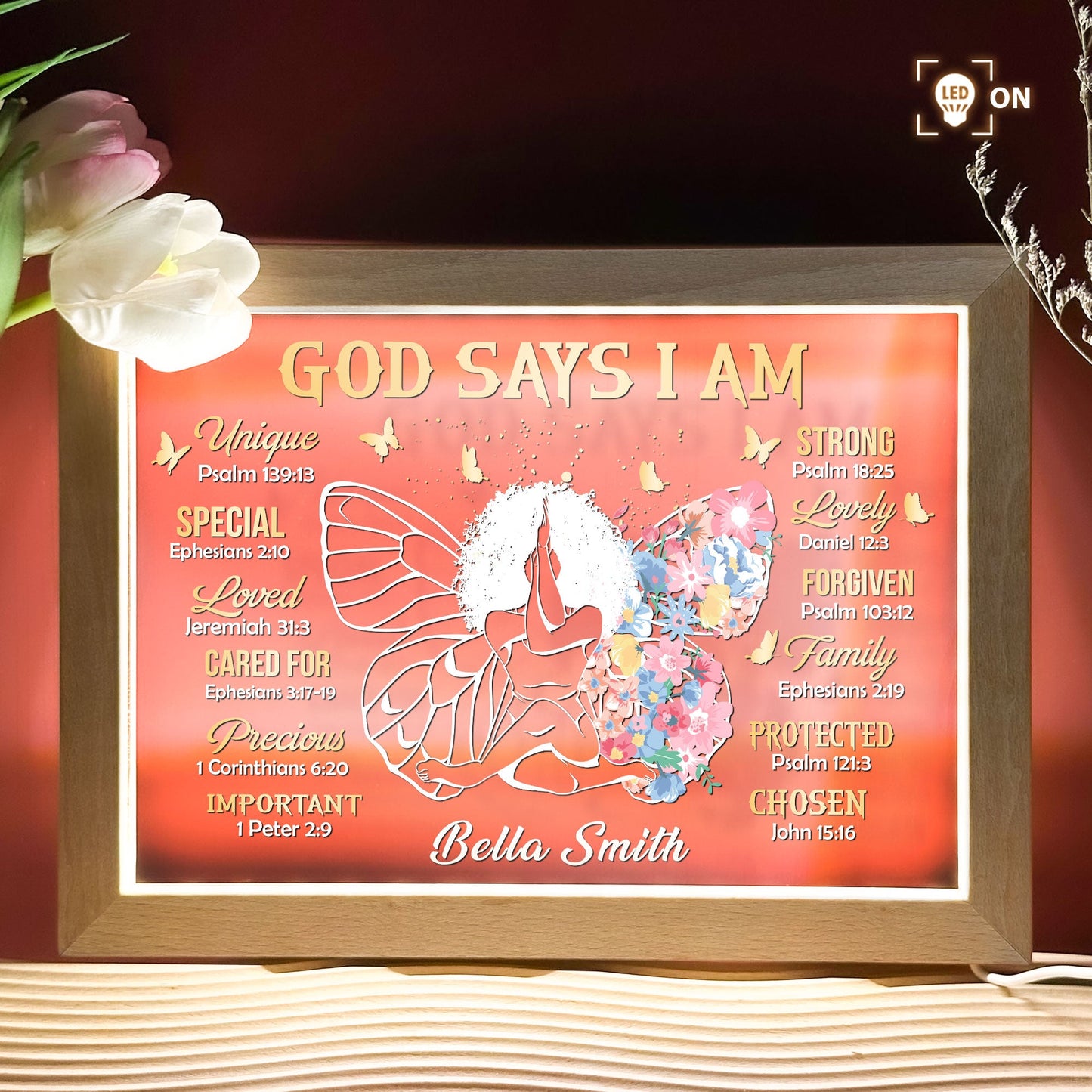 God Says I Am Chosen - Personalized Frame Lamp