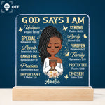 God Says I Am - Personalized LED Light