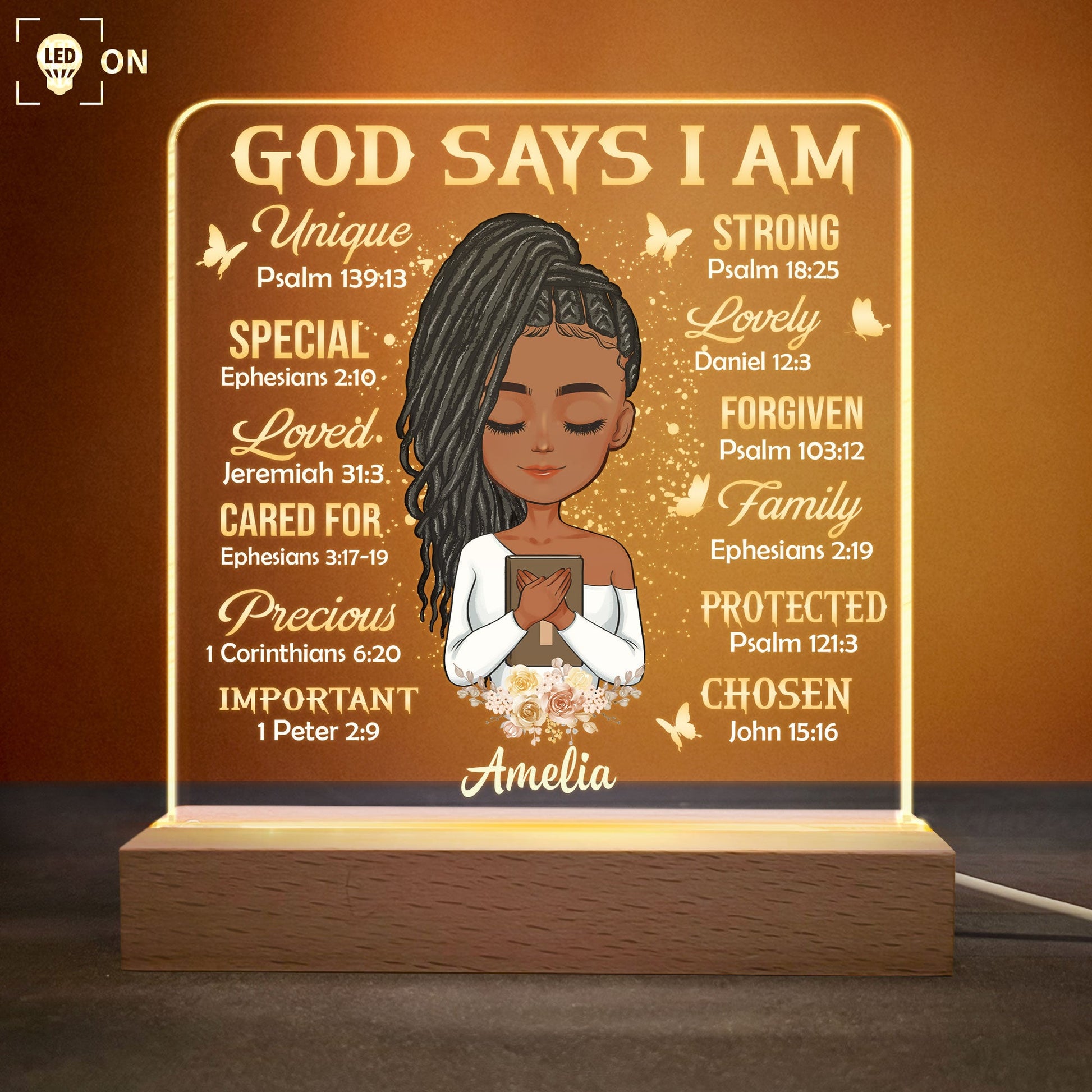 God Says I Am - Cartoon Version - Personalized Acrylic Plaque – Macorner