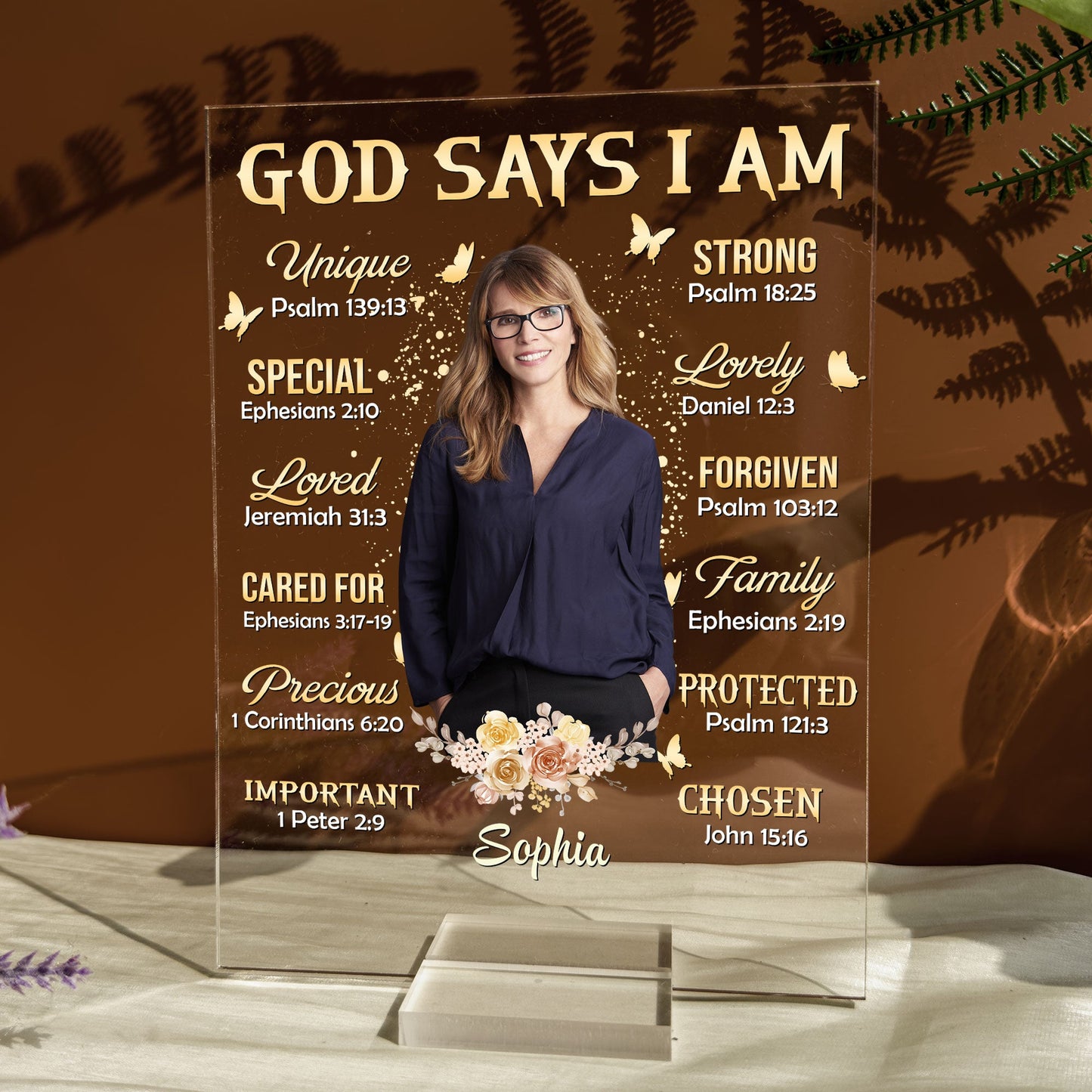 God Says I Am - Photo Version - Personalized Acrylic Plaque