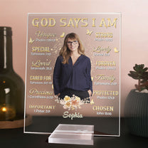 God Says I Am - Photo Version - Personalized Acrylic Plaque